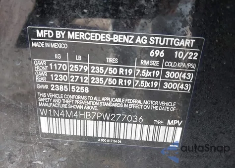 2023 Mercedes-Benz Glb 250 4Matic z USA, uszkodzony, nr VIN W1N4M4HB7PW277036